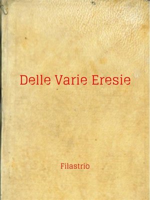 cover image of Delle Varie Eresie